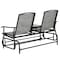 Gardenised Two Person Outdoor Double Swing Glider Chair Set with Center Tempered Glass Table QI004528 - alternate 5